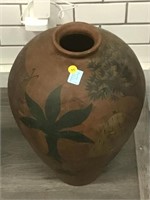 Hand Painted Terra Cotta Pot - approx. 20 in tall