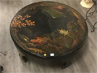 Vtg. Japanese Wood Low Painted Table - for Dining