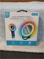 LED Mirrored Phone Fill Light-Rechargeable-NIB