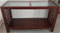 11 - 2-TIER CONSOLE TABLE W/ GLASS INSETS TOP