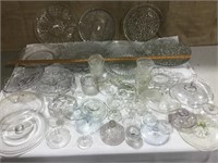 Vintage assorted glassware- relish trays,