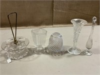 Vase, caster, & shade