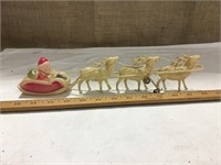 Early celluloid Santa and sleigh