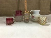 Small pitchers, punch cup, teacup, tumbler