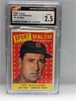 1958 Topps #485 Ted Williams All Star CGC 2.5