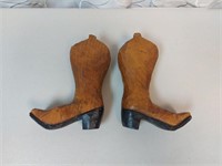 Wooden Western Boots Decor