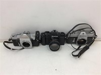 Three 35mm Film Cameras. As Found