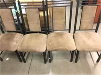 Set of 4 Metal Padded Dining Chairs - needs some