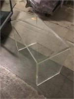 Approx. 2ft Wide Lucite Modern Side Table