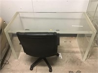 Approx. 5ft long Lucite Modern Desk with Rolling