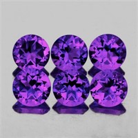 Natural Purple Amethyst 6 Pcs {Flawless-VVS1}