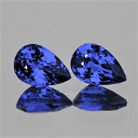Natural Blue Sapphire Pair 6x4 MM  {Flawless-VVS}
