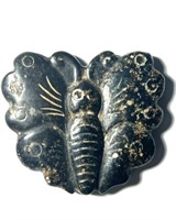 Antique Rare Chinese Black  Jade Butterfly Pendant