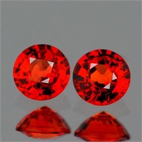 Natural Orange Red Sapphire Pair [Flawless-VVS]