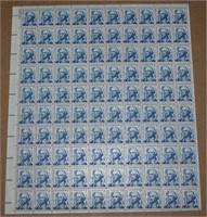 George Washington 5 Cent Mint Sheet 100 Stamps