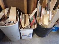Trash Can,  Metal Bucket & Box  w/ Crafting Wood