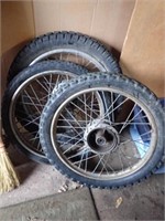 (3) Motorcycle Tires w/ Rims