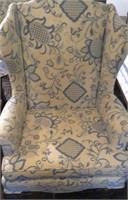 WingBack Accent Chair Blue & White Floral