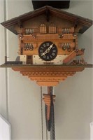 1960s Swiss Chalet Cuckoo Clock with Man & Bird