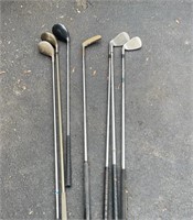 Lot of 3 woods, 3 Irons& 1 putter