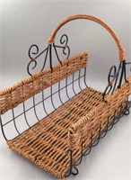 Wire and Rattan Basket