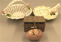 China Basket/Rabbit Dish/Eggs