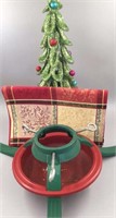 Christmas Tree Stand/Tree/PoinsettiaTable Runner