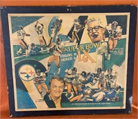 Pittsburgh Super Bowl IX Poster on Card