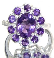 Oval 4.74 ct Natural Amethyst Cocktail Ring