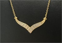 Beautiful 2 Row Diamond Accented Necklace