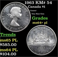 1963 Canada Dollar KM# 54 1 Grades Choice Unc+ PL
