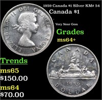 1959 Canada $1 Silver Canada Dollar KM# 54 1 Grade