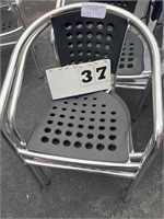 2 Aluminum Chair with Black Resin Seat and Back