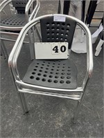 2 Aluminum Chair with Black Resin Seat and Back