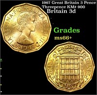 1967 Great Britain 3 Pence Threepence KM# 900 Grad