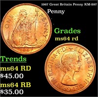 1967 Great Britain Penny KM-897 Grades Choice Unc