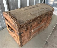 Antique Wood and Metal Trunk