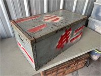 Vintage Metal Trunk with Removable Lid