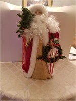 Fabric Santa Tree Topper - 20 inches tall