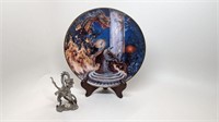 Collectible Dragon Plate And Pewter Figurine