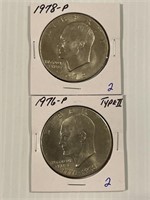 1976-P TY 2, 1978 -P Ike Dollar