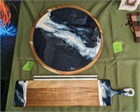 Wood and Resin Cheese Board and Lazy Susan