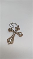 Gold Colored Cross With Stones