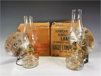 2 VINTAGE EAGLE HURRICANE LAMPS IN BOX