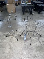 Three piece set of pearl fast clamp drum stands