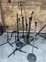 Eight piece miscellaneous onstage stands 2 guitar