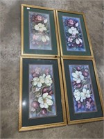 4 Framed Flower Pictures