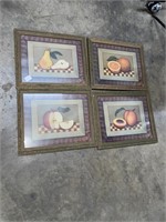 4 Framed Fruit Pictures
