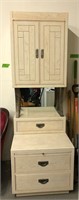 2-Tiered Dresser With Mirror and Hutch