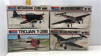 4- MISC WWII MILITARY PLANES PLASTIC MODELS